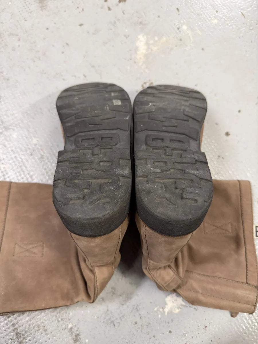 2000s Bikkembergs Beige Brown Eroded Leather Ankle Boots icbMAls 7