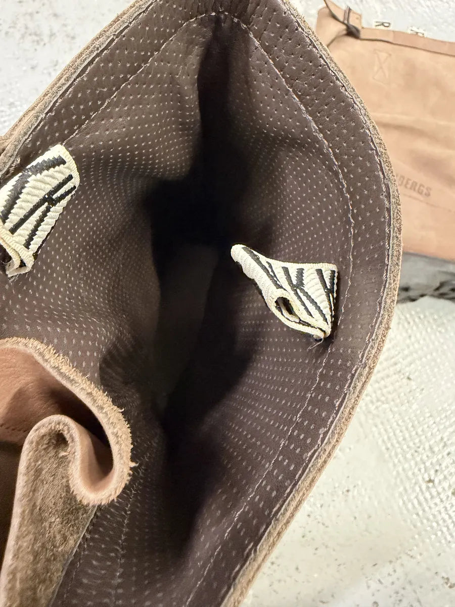 2000s Bikkembergs Beige Brown Eroded Leather Ankle Boots icbMAls 8
