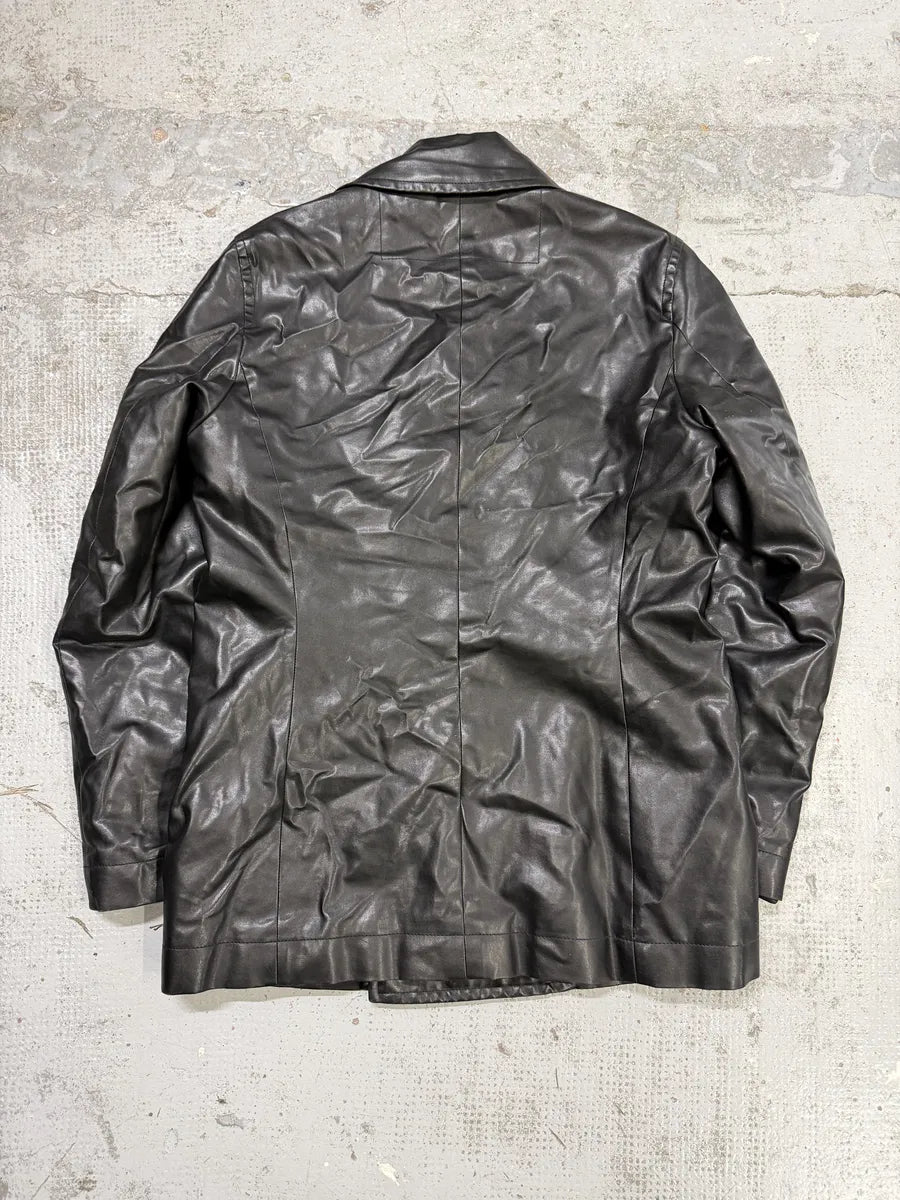 2000s Bikkembergs Black Faux Leather Buttoned Jacket DKNRIlT 1