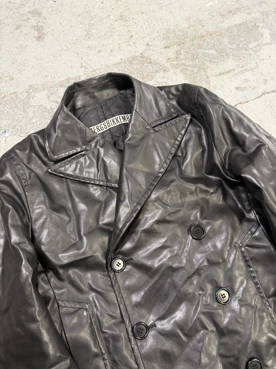 2000s Bikkembergs Black Faux Leather Buttoned Jacket DKNRIlT 4