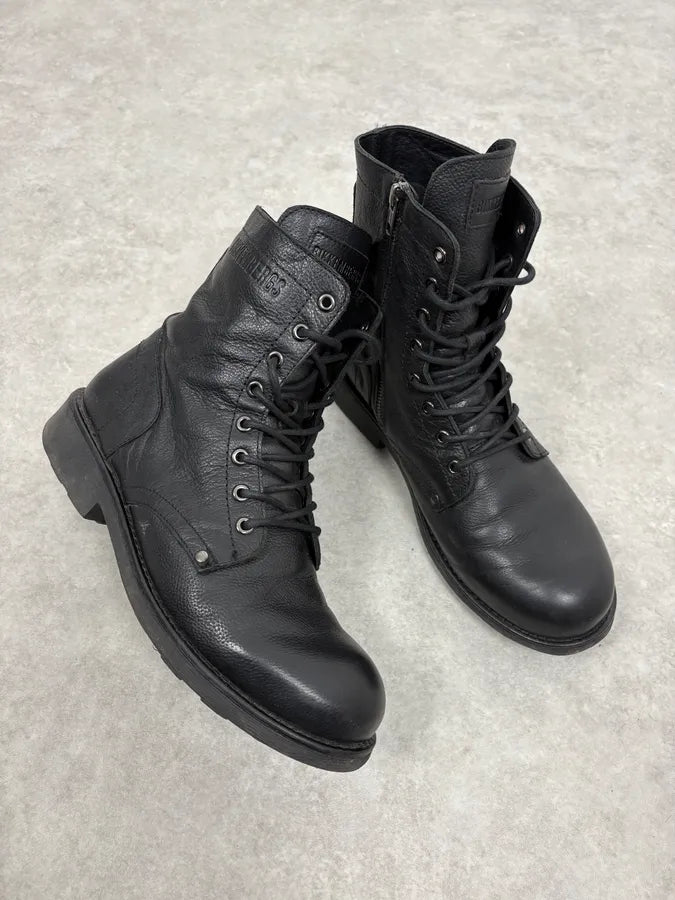 2000s Bikkembergs Black Leather Combat Boots BTNjmKK 4