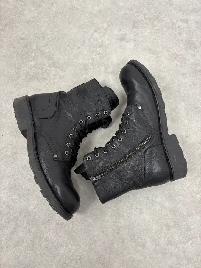 2000s Bikkembergs Black Leather Combat Boots BTNjmKK 5