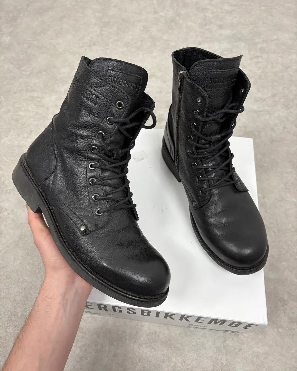 2000s Bikkembergs Black Leather Combat Boots BTNjmKK 0