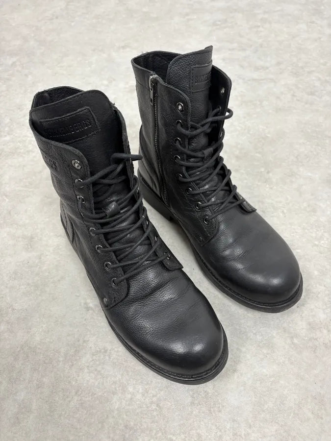 2000s Bikkembergs Black Leather Combat Boots BTNjmKK 3