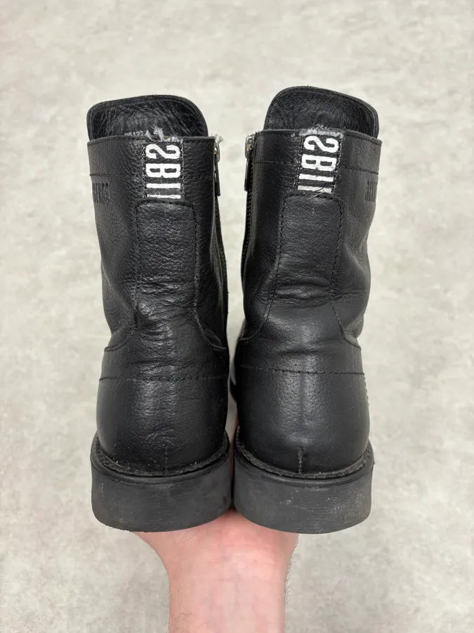 2000s Bikkembergs Black Leather Combat Boots BTNjmKK 6