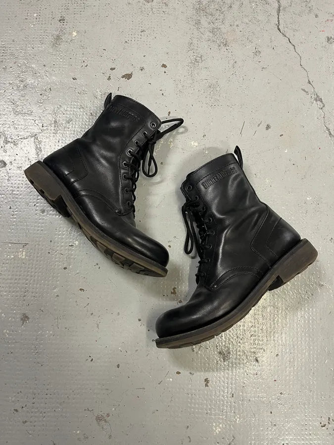 2000s Bikkembergs Black Leather Lace Up Boots VFNbIUJ 1