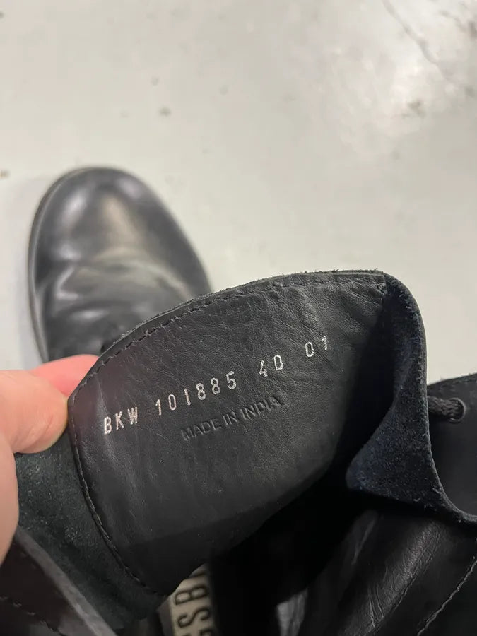 2000s Bikkembergs Black Leather Lace Up Boots VFNbIUJ 6