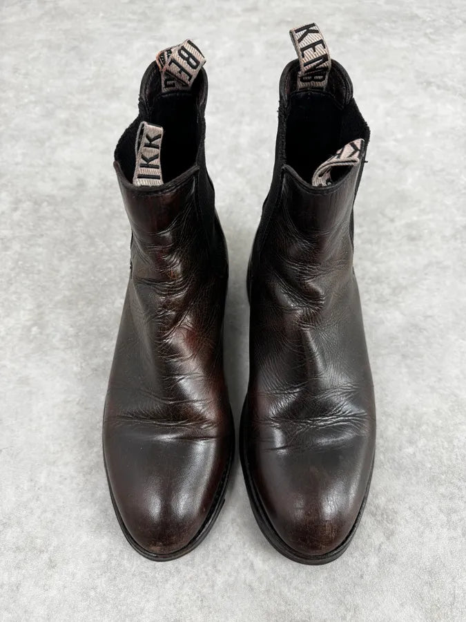 2000s Bikkembergs Brown Faded Leather Ankle Boots ugNdVJt 2