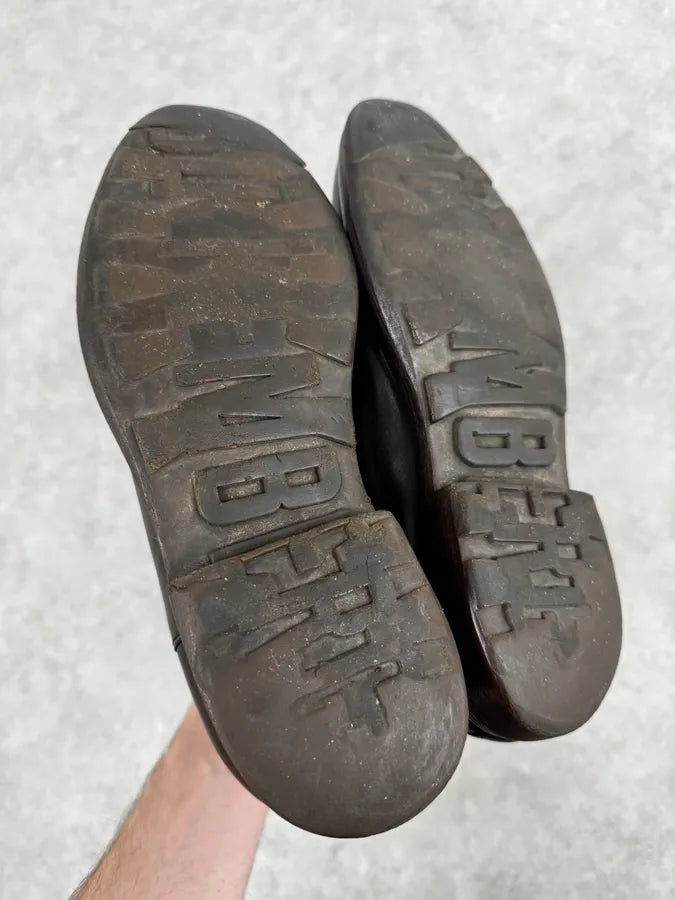 2000s Bikkembergs Brown Faded Leather Ankle Boots ugNdVJt 5