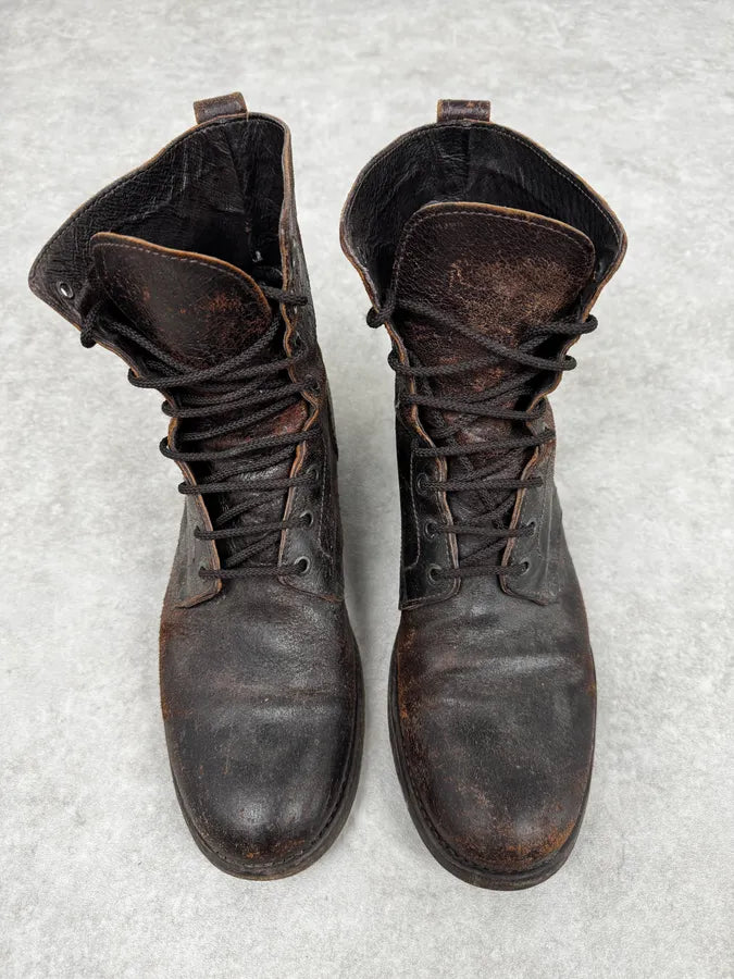 2000s Bikkembergs Brown Leather Army Boots qHfWyty 2