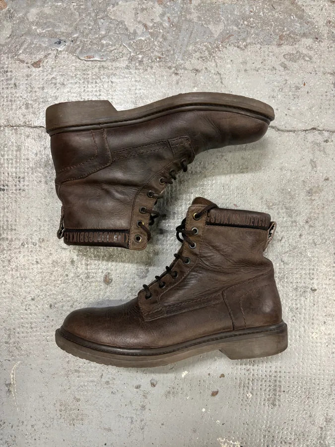 2000s Bikkembergs Brown Leather Lace Up Boots PkKCaEn 3