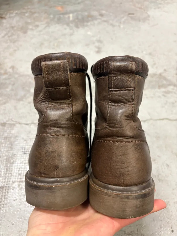 2000s Bikkembergs Brown Leather Lace Up Boots PkKCaEn 4