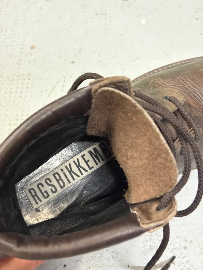 2000s Bikkembergs Brown Leather Lace Up Boots PkKCaEn 6