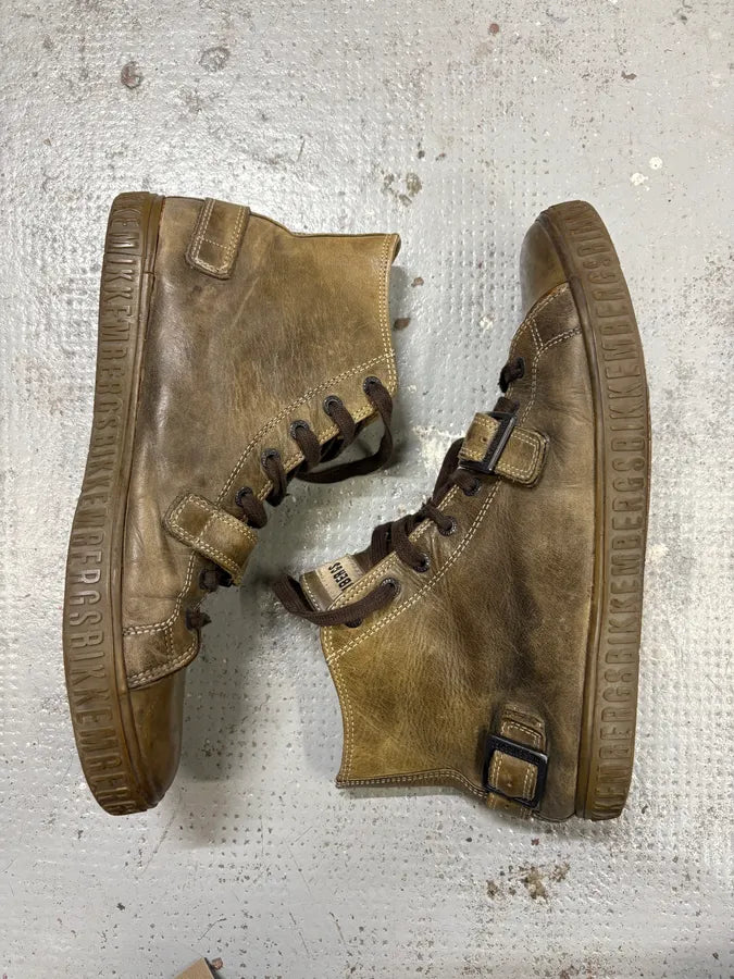2000s Bikkembergs Brown Leather Straps High Top Sneakers CEVVENz 5