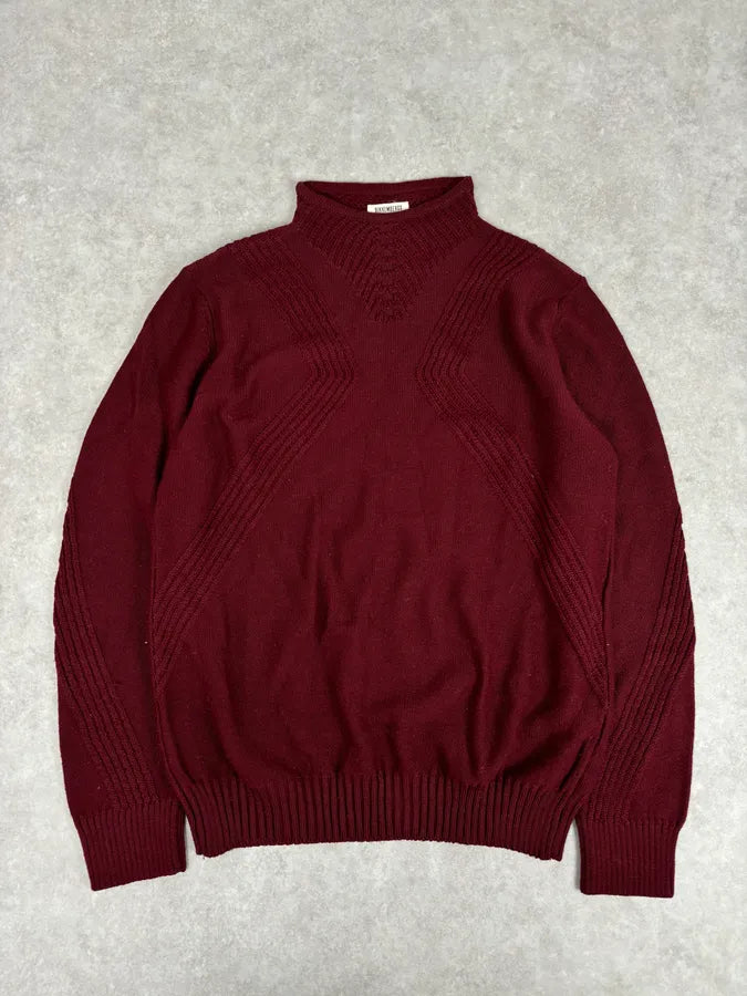 2010s Bikkembergs Burgundy Wool Turtleneck Sweater Xjvkdym 0