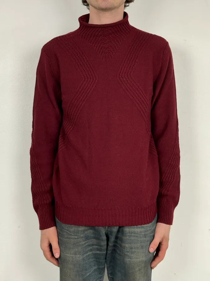 2010s Bikkembergs Burgundy Wool Turtleneck Sweater Xjvkdym 1