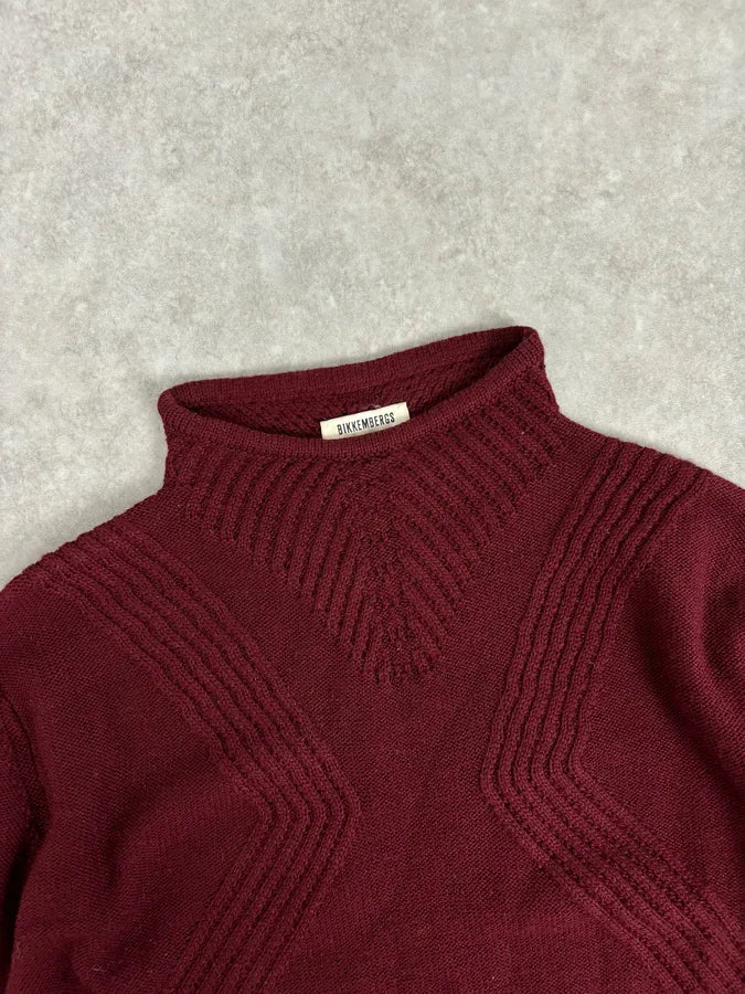 2010s Bikkembergs Burgundy Wool Turtleneck Sweater Xjvkdym 3