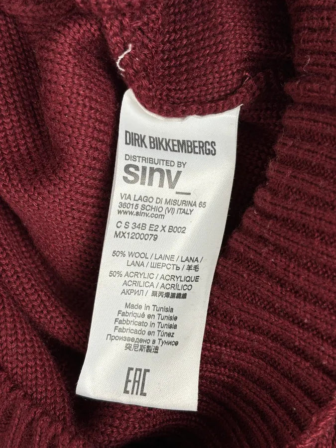 2010s Bikkembergs Burgundy Wool Turtleneck Sweater Xjvkdym 8