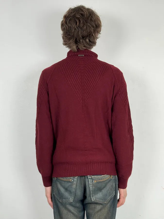 2010s Bikkembergs Burgundy Wool Turtleneck Sweater Xjvkdym 2