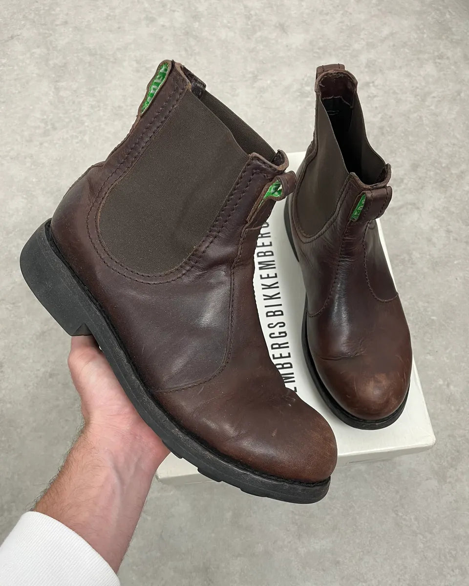 2000s Bikkembergs Daily Brown Leather Boots chNIvEA 0