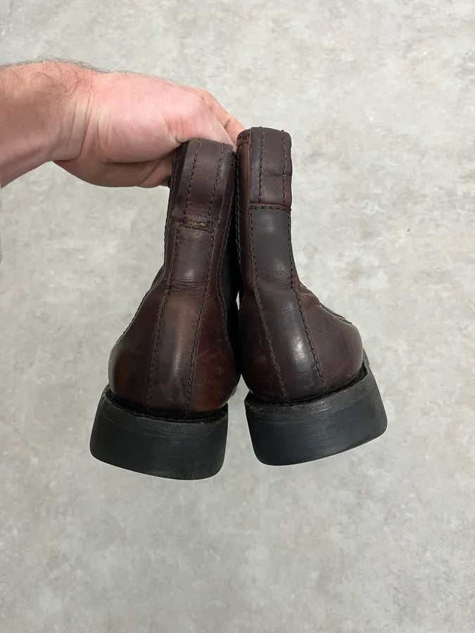 2000s Bikkembergs Daily Brown Leather Boots chNIvEA 7