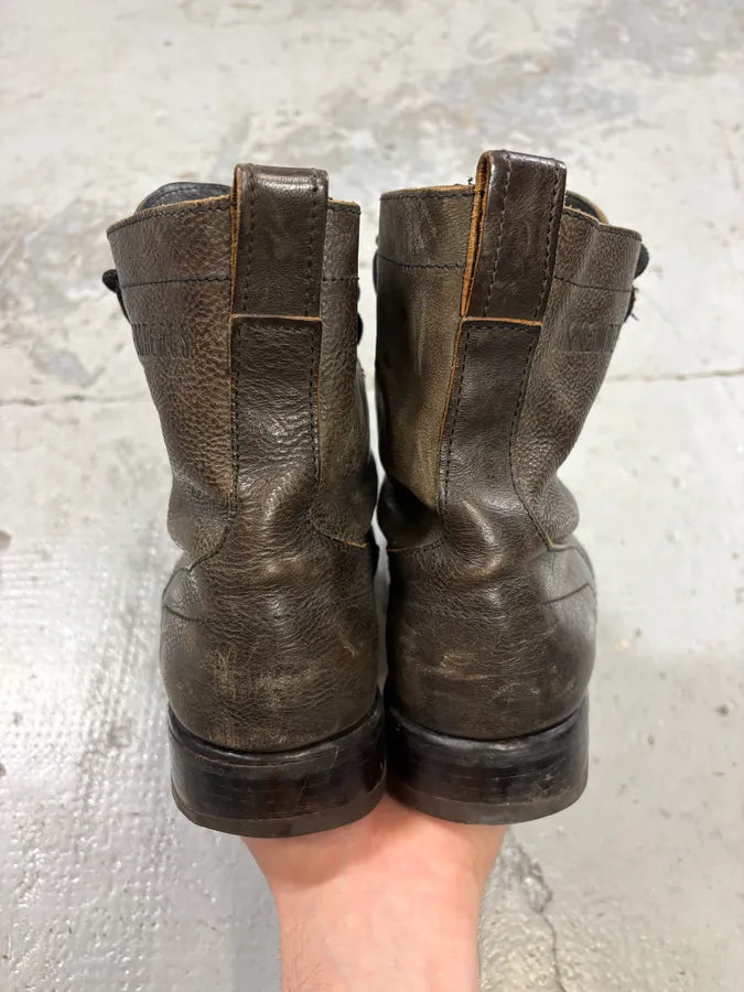2000s Bikkembergs Dark Brown Leather Combat Boots pCPLaxy 6