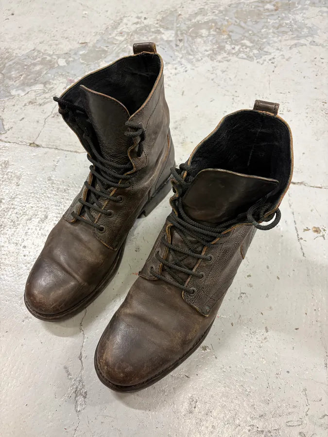 2000s Bikkembergs Dark Brown Leather Combat Boots pCPLaxy 2