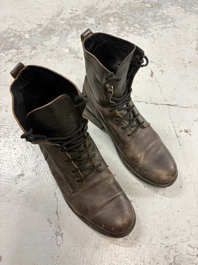2000s Bikkembergs Dark Brown Leather Combat Boots pCPLaxy 3