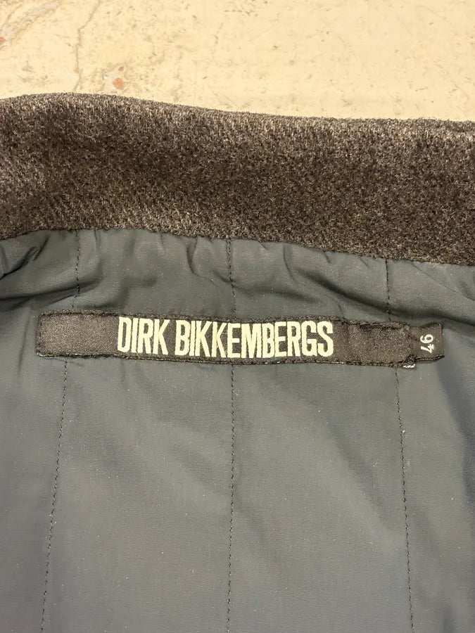 2000s Bikkembergs Dark Grey Hybrid Wool & Leather Coat EHyhOig 9