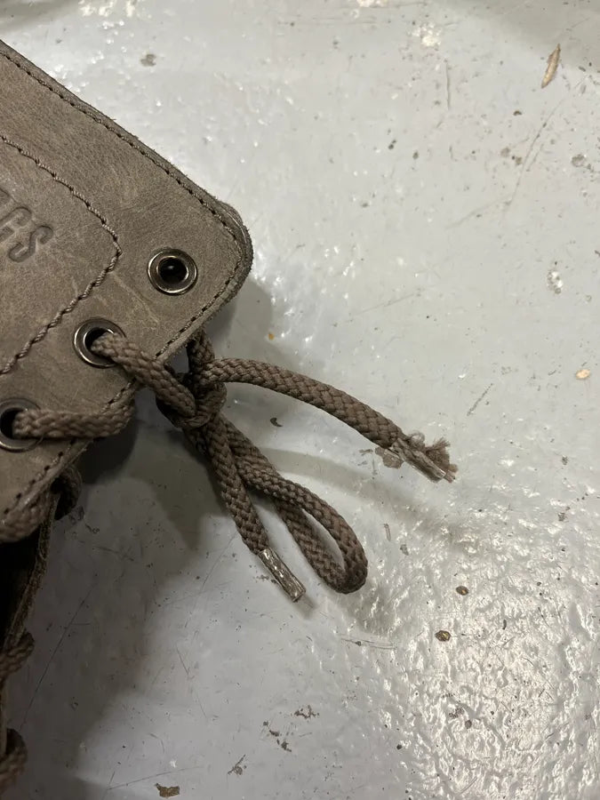 2000s Bikkembergs Grey Leather Lace-Up Boots gLCcHFX 7