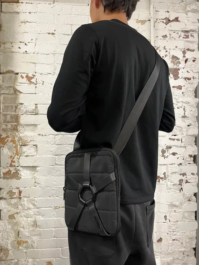 2000s Bikkembergs Harness Black Shoulder Bag NYrefQn 1