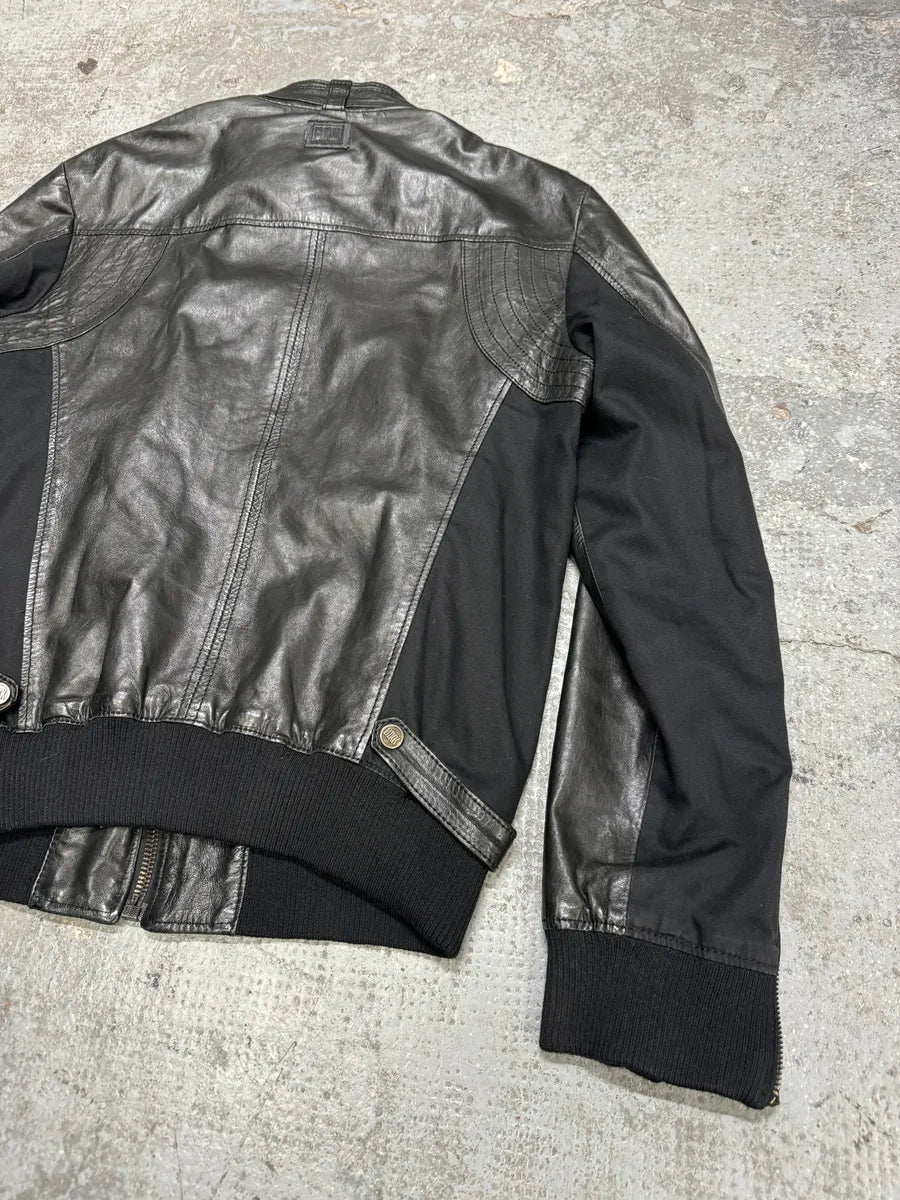 2000s Bikkembergs Hybrid Black Leather Biker Jacket (M) RzvmEHe 5