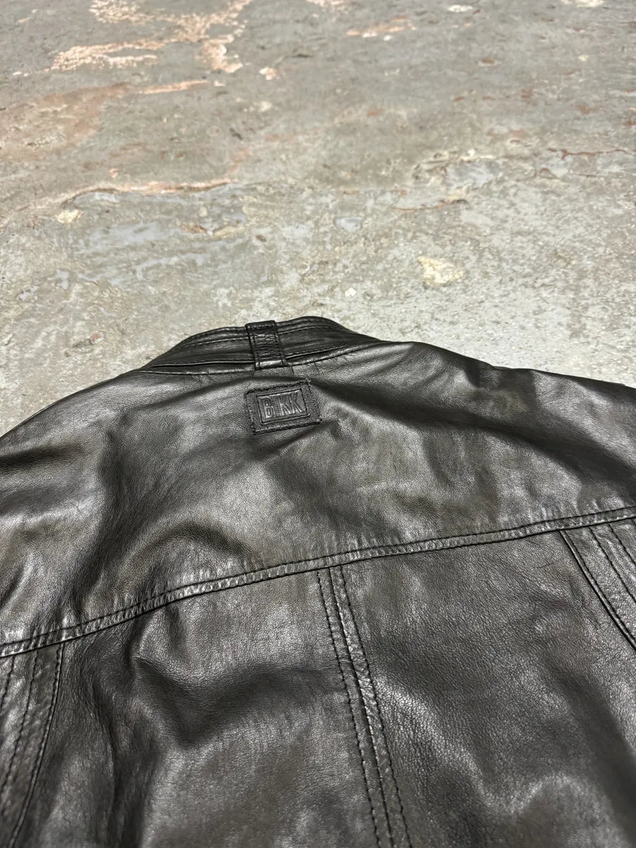 2000s Bikkembergs Hybrid Black Leather Biker Jacket (M) RzvmEHe 6