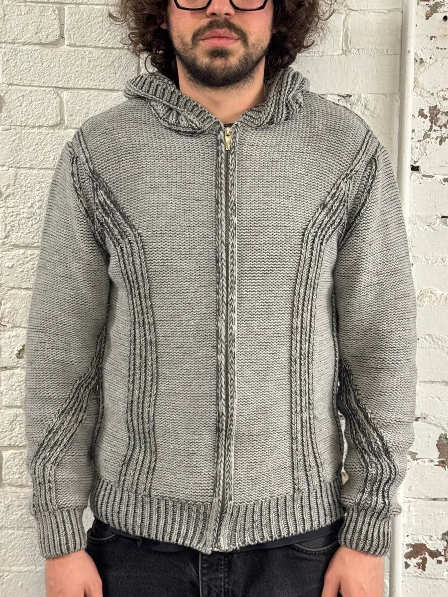 2000s Bikkembergs Knit Grey Zip-Up Hoodie NMCfAts 1