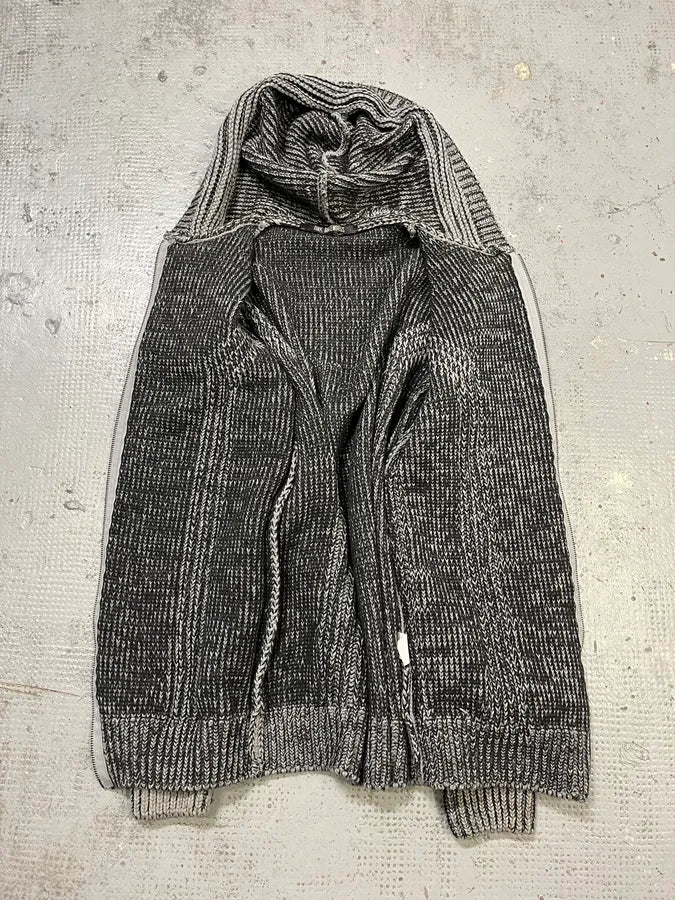 2000s Bikkembergs Knit Grey Zip-Up Hoodie NMCfAts 10