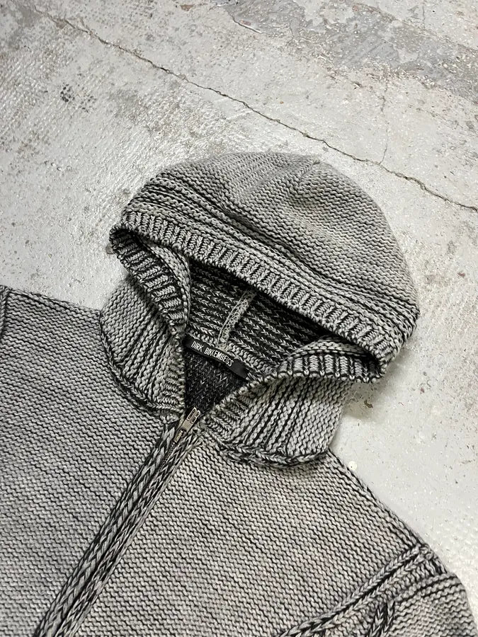 2000s Bikkembergs Knit Grey Zip-Up Hoodie NMCfAts 4