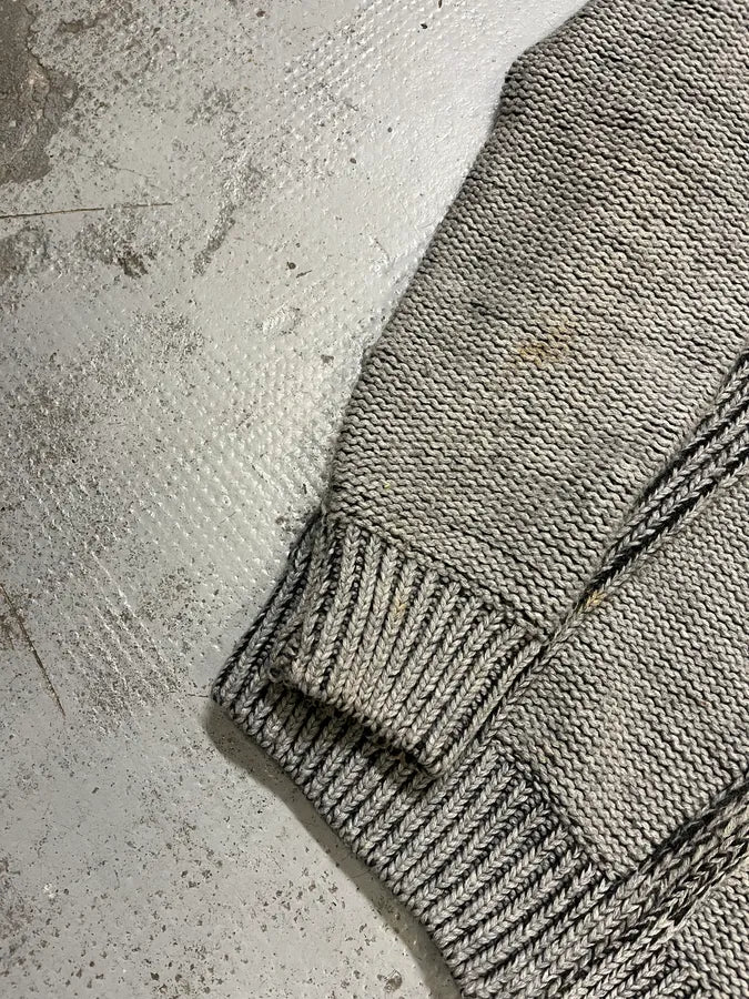 2000s Bikkembergs Knit Grey Zip-Up Hoodie NMCfAts 7