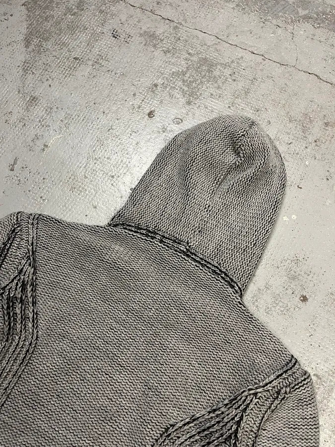 2000s Bikkembergs Knit Grey Zip-Up Hoodie NMCfAts 9