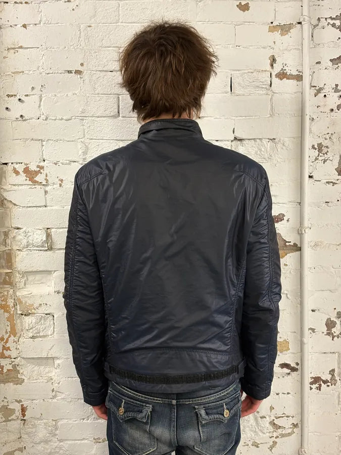 AW2008 Bikkembergs Navy Dual Zippers Nylon Jacket xwmBdOH 2