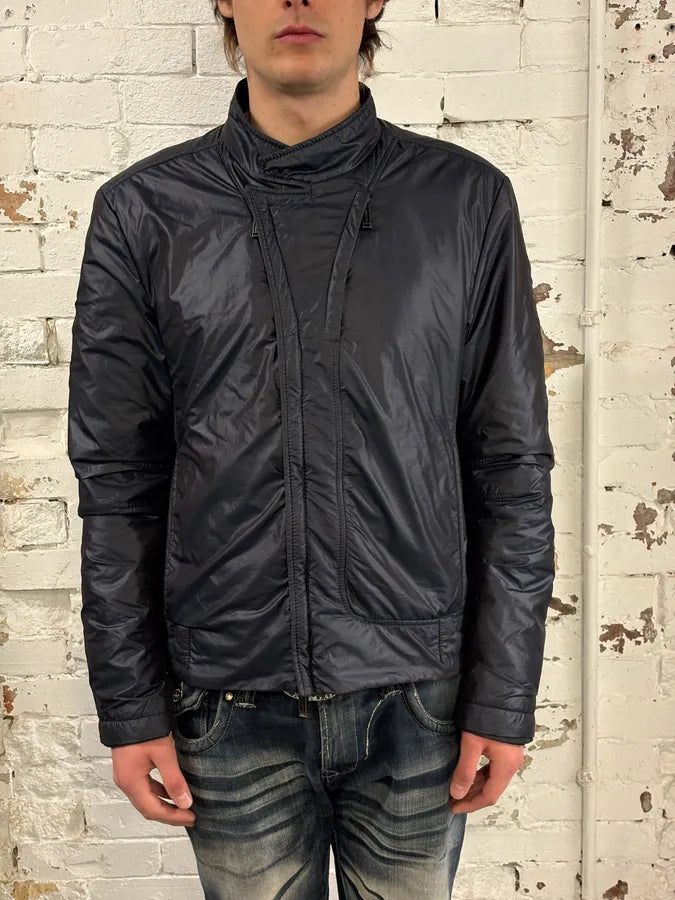 AW2008 Bikkembergs Navy Dual Zippers Nylon Jacket xwmBdOH 1