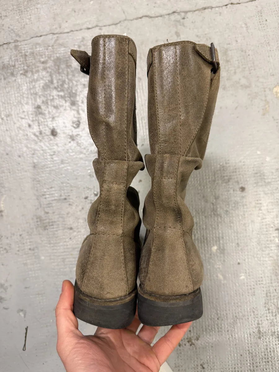 2000s Bikkembergs Raw Brown Leather Boots vqfoWzu 5