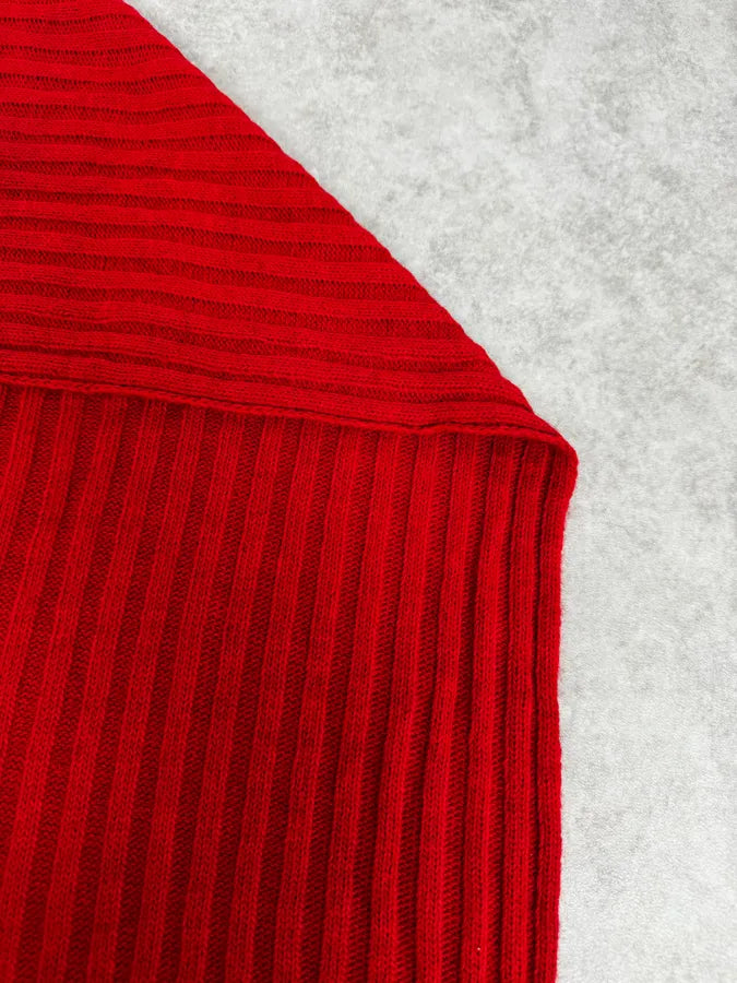 2000s Bikkembergs Red Wool Scarf mdmBzne 4