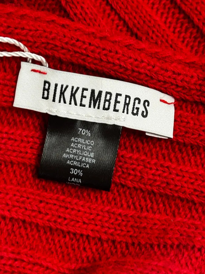 2000s Bikkembergs Red Wool Scarf mdmBzne 7