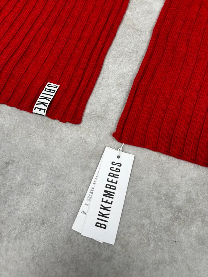 2000s Bikkembergs Red Wool Scarf mdmBzne 6
