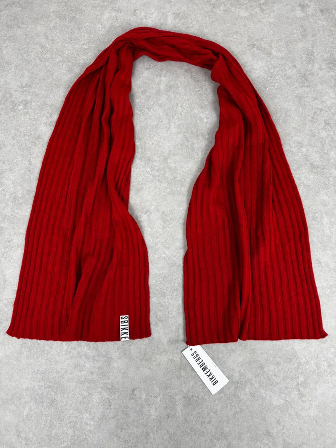 2000s Bikkembergs Red Wool Scarf mdmBzne 1