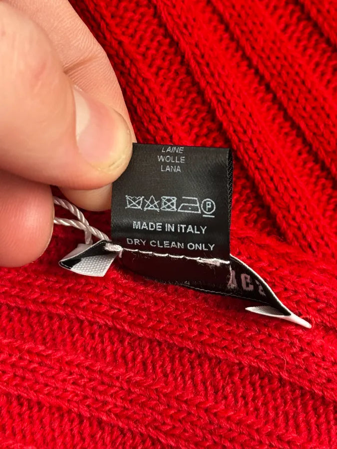 2000s Bikkembergs Red Wool Scarf mdmBzne 8