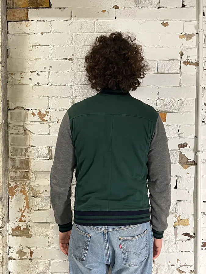 2000s Bikkembergs Teddy Green & Grey Bomber Jacket NPpsihr 2