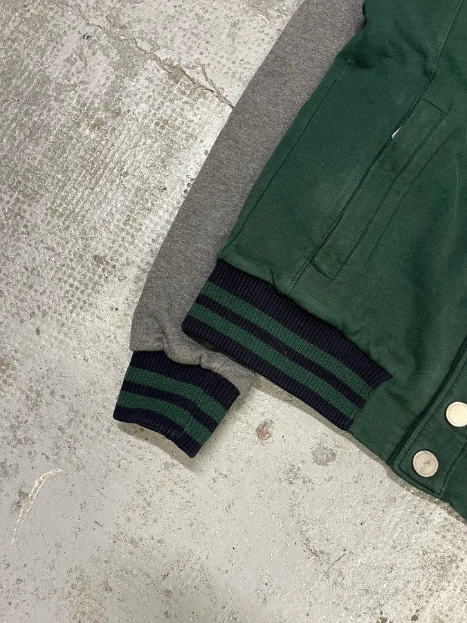 2000s Bikkembergs Teddy Green & Grey Bomber Jacket NPpsihr 5