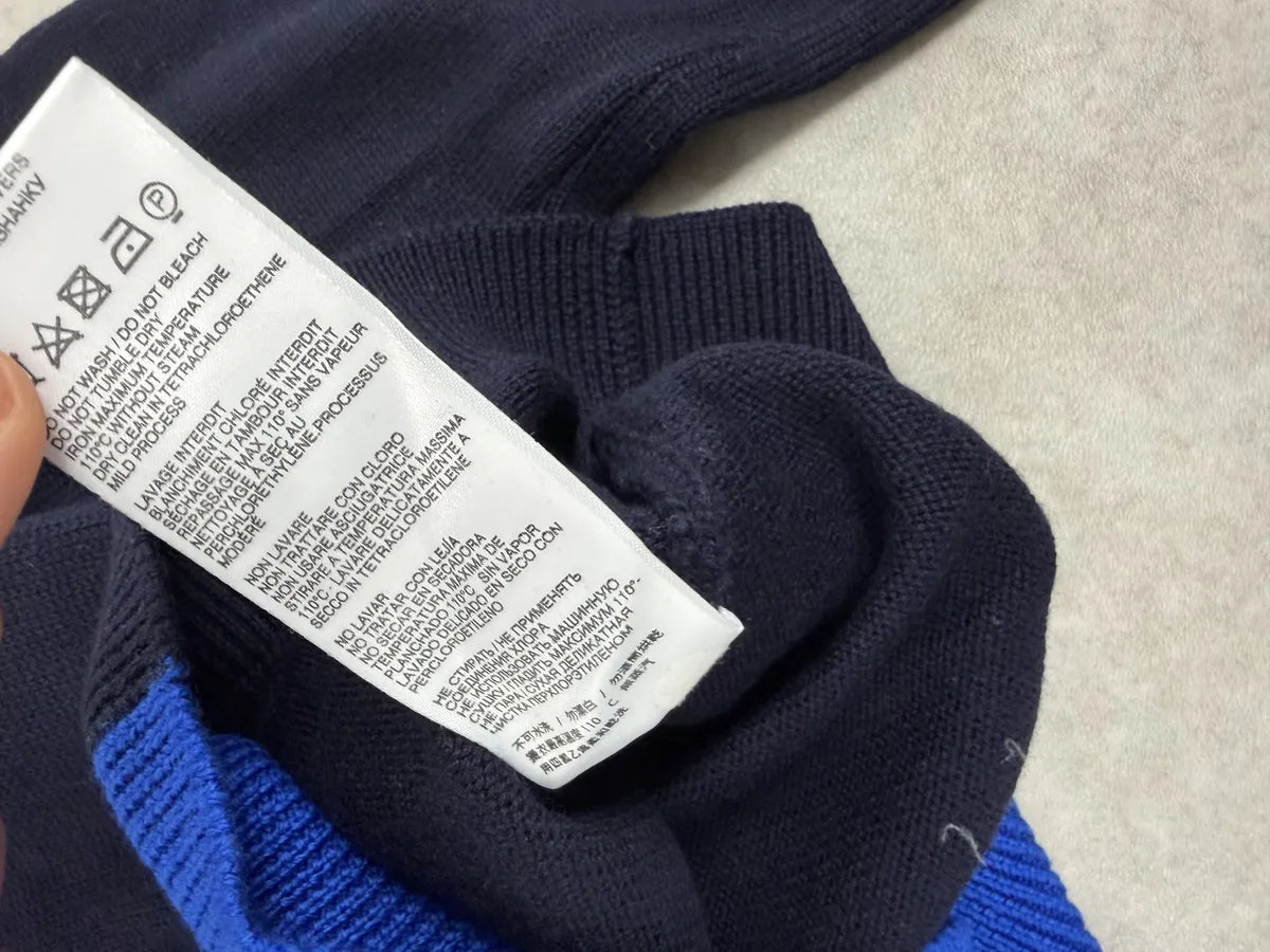 2000s Bikkembergs Two Tone Blue & Black Wool Sweater nTNXMpH 10