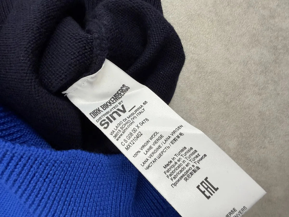 2000s Bikkembergs Two Tone Blue & Black Wool Sweater nTNXMpH 11